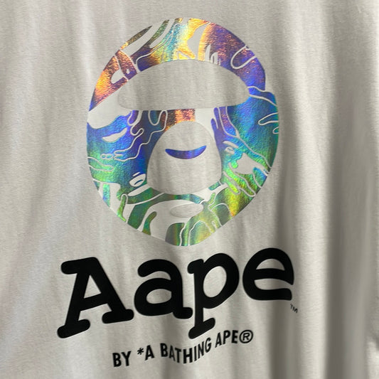 Aape By A Bathing Ape Silver Reflective T-Shirt White